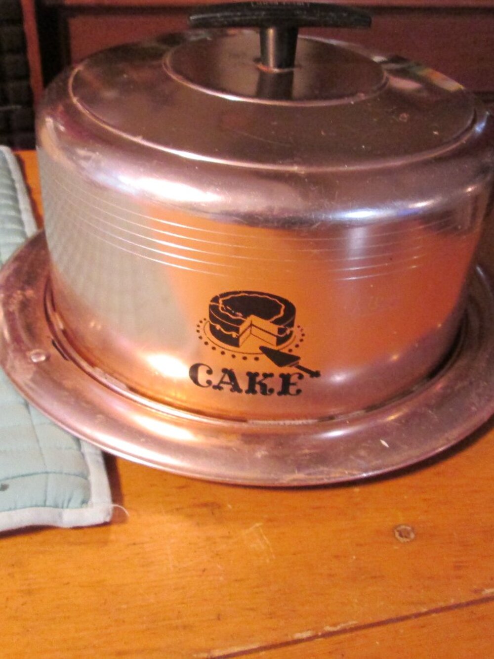 farmhouse decor copper color aluminum west bend large cake carrier